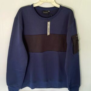 Tahari Men's XL Fleece Crew Sweatshirt  NWT  with sleeve pocket